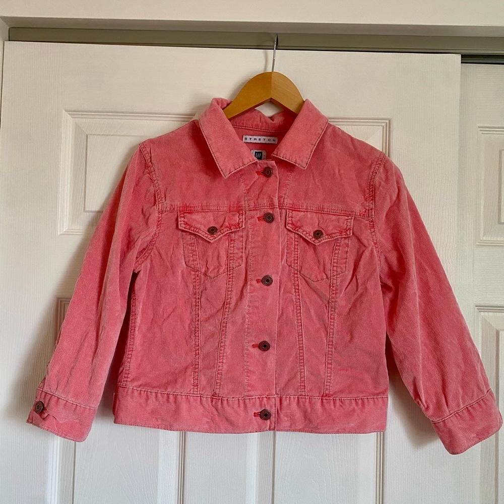 GAP Kids Light Pink Corduroy Jean Jacket